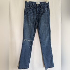 Paige 26 Blue Denim Distressed Women's Jeans Hoxton Slim Stretchy